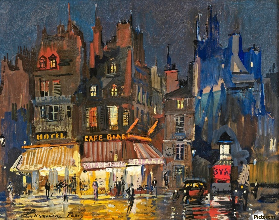 Paris by Night 02 by Constantin Korovin Wall Art